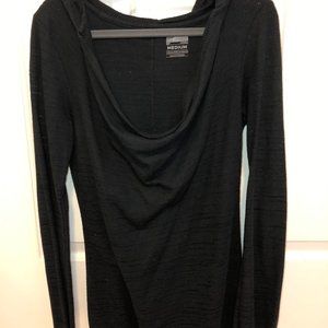 Waffle black long sleeve active top